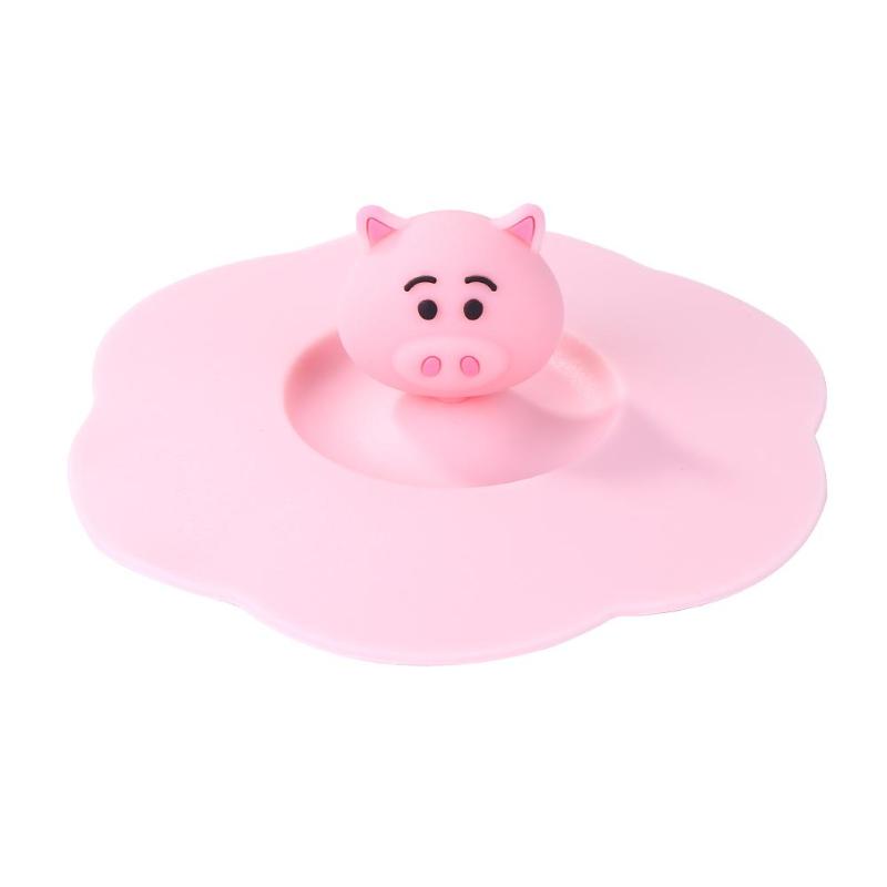 Cartoon Silicone Cup Cover Heat-resistant Tea Coffee Cup Lid Transparent Dust Prevention Seal Leak Proof Reusable Tool
