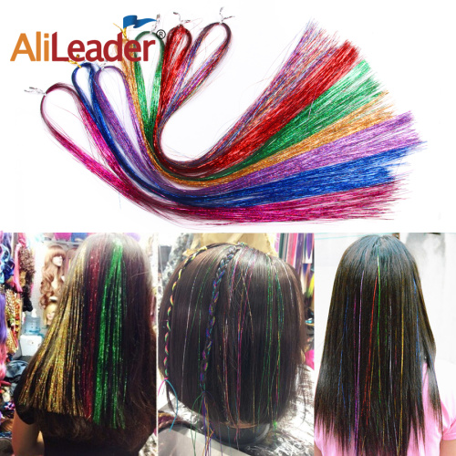 Silk Straight Hair Sparkling Colorful Dazzle Tinsel Hair Supplier, Supply Various Silk Straight Hair Sparkling Colorful Dazzle Tinsel Hair of High Quality