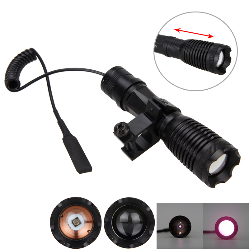 5W 940nm IR LED Tactical Hunting Light Zoomable lnfrared Radiation Flashlight 4 Night Vision Tool+20mm Rail Mount+18650+charger