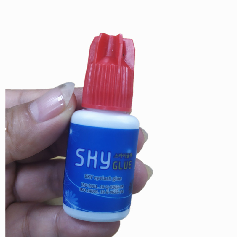 Free Shipping 2 bottles/lot 1-2s drying Original Korea Sky Glue Red Cap S+ for Eyelash Extensions MSDS Adhesive,5ml lashes glue