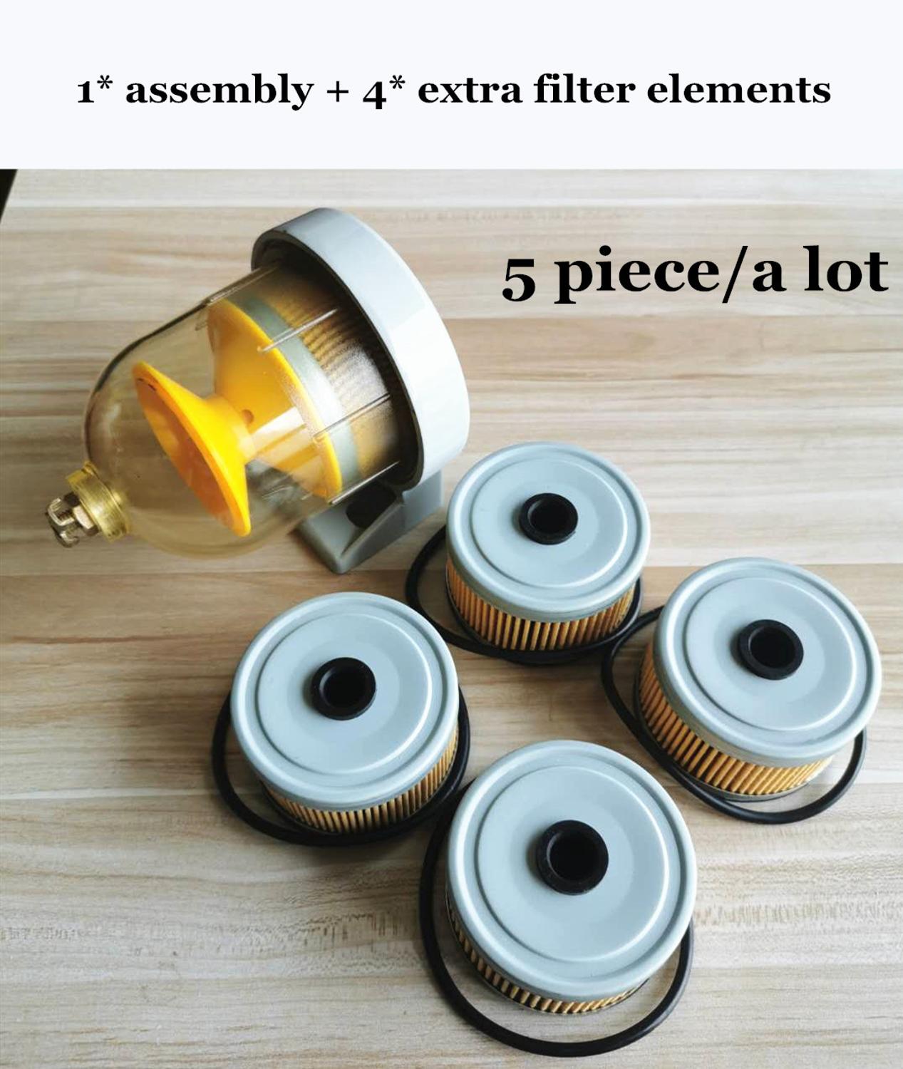 5 Pcs Fuel Filter DAHL65 Assembly Universal for Boats and Ships Set of DAHL65-w30 Fuel Water Separator Diesel Engine