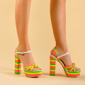 Sinsaut Summer Shoes Woman Heel Sandal High Heels Wedges Sandals Women Platform Sandals Square Heel Wedges Shoes For Women