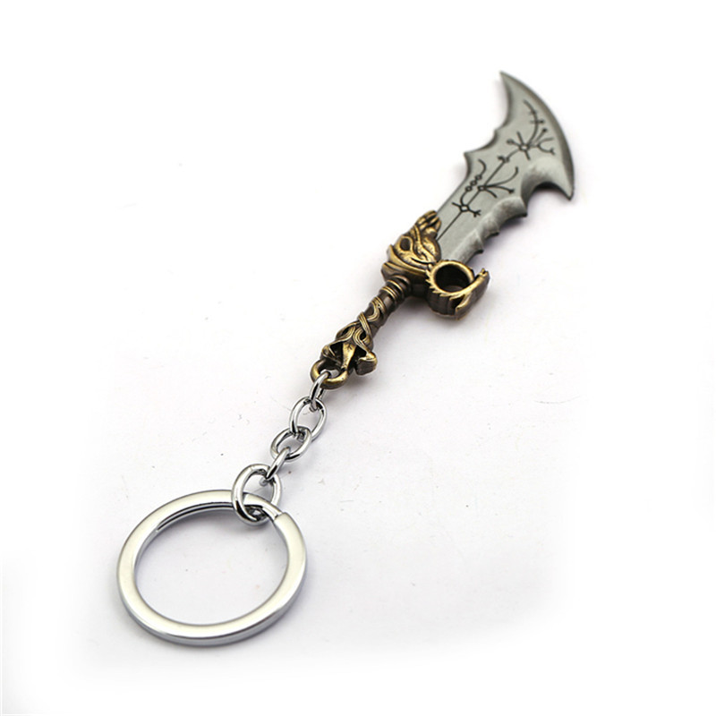 HSIC Mixed Game God Of War Keychain Kratos Weapon Blades of Chaos Metal Key Holder Men Halloween llaveros Jewelry HC13093