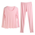 SuyaDream Women Long Johns 30%Natural silk 70%Wool Long sleeve Sleep Wear 2020 FALL WINTER NEW Pink Wine Underwear