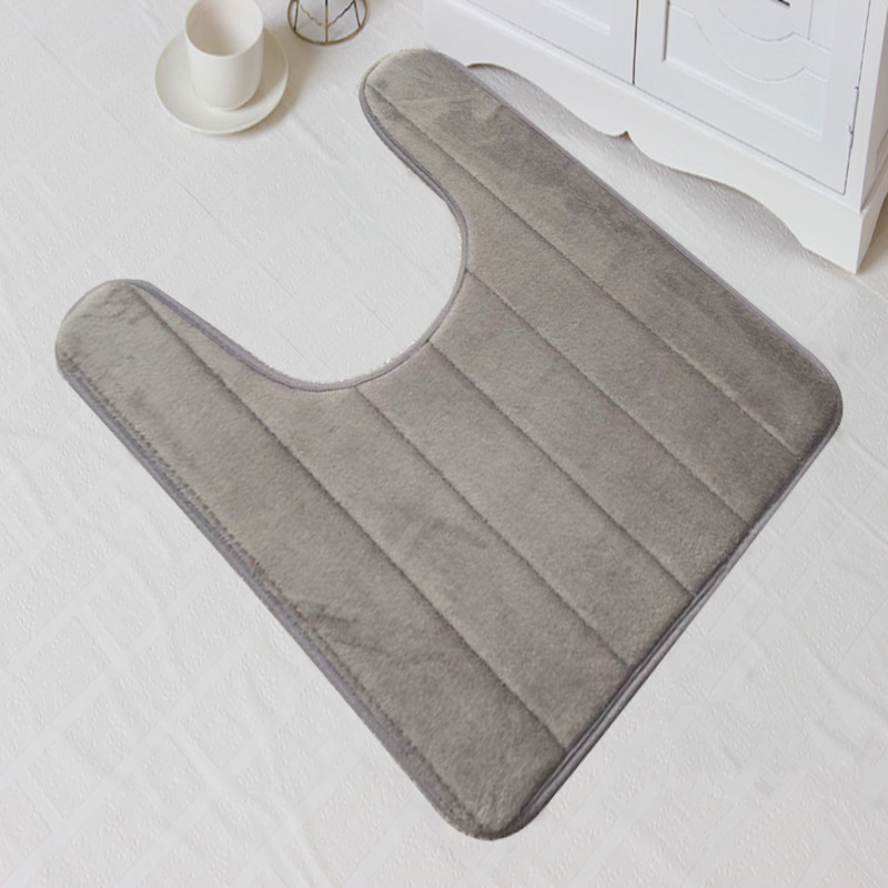 1PC Bathroom Mat Set U-Shape Bathroom Carpet Simple Toilet Rugs Non-Slip WC Mat High Water Absorbent Bath Rugs