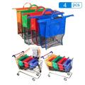 4pcs/set Eco-Friendly Foldable Reusable Shop Handbag Supermarket Thicken Trolley Shopping Cart Totes Portable Grocery Store Bags