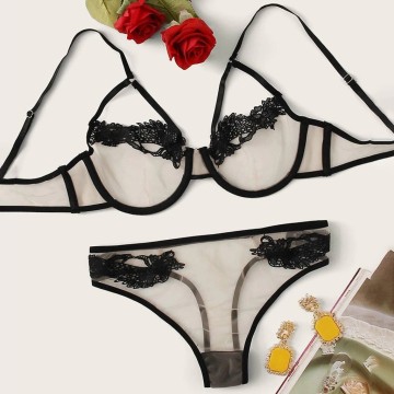 New Bra For Women Lingerie Femme Sexy Erotic Lace Hot Porno Intimates Bras Underwear Sleepwear Transparent Pajamas Bra Set