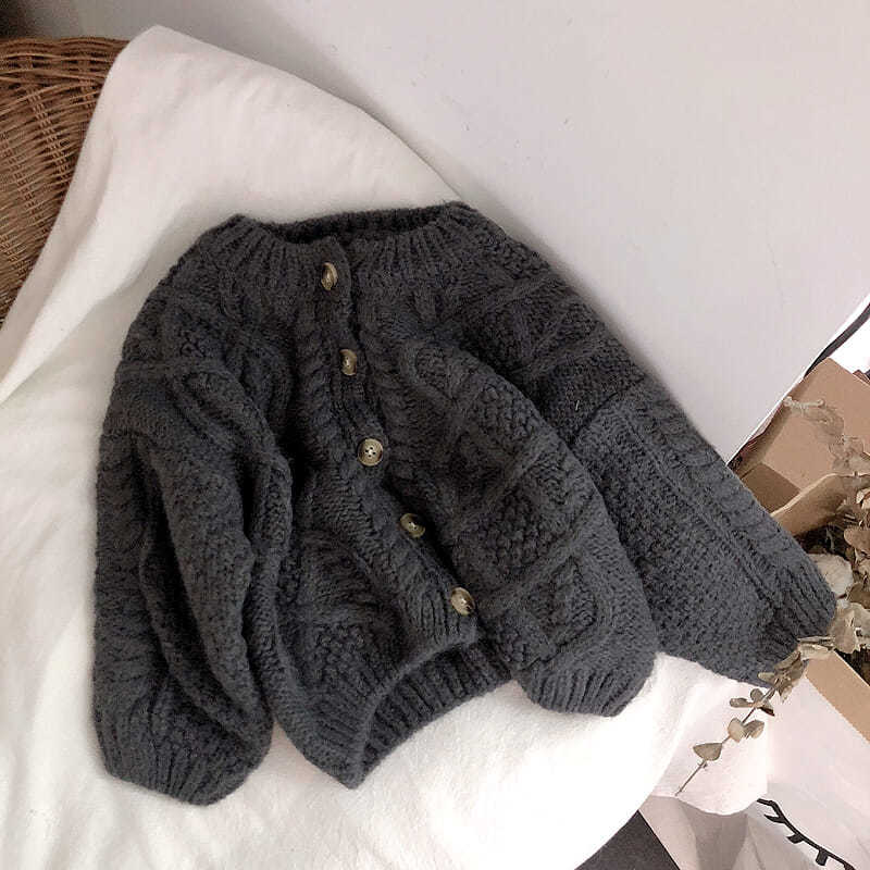 Girls Korean Cardigan sweaters fall autumn clothes kids outfits toddler coat warm soft winter knitted children Japanese sweater