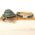 green collar leash