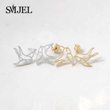 SMJEL 2017 Fashion Accessories Jewelry Cute Swallow Studs Earrings for Women oorbellen Vintage Animal Bird Earings S036