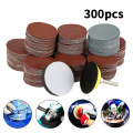 300pcs 80/180/240/320/800/3000 Grits Sanding Disc Set 2inch 50mm+ Loop Sanding Pad with 3mm Shank For Polishing Cleaning Tools