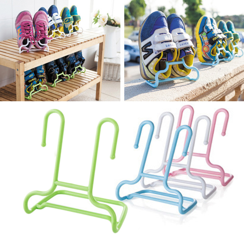 HOT! 2PCS Multi-Function Shoe Rack Children Kids Shoes Stand Hanging Shelf 2 In 1 Drying Shoes Hanger Rack Save Space Organizer