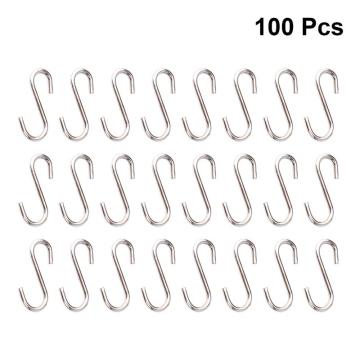 100PCS DIY Mini S-shaped Hooks Sturdy S-shaped Hooks Stainless Steel S-shaped Hangers Metal DIY Mini S-shaped Hanging Hooks