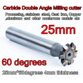 25mm*60degrees 4mm thickness Carbide Double Angle Milling cutter Processing,stainless steel, Cast iron ,Copper,aluminum, etc