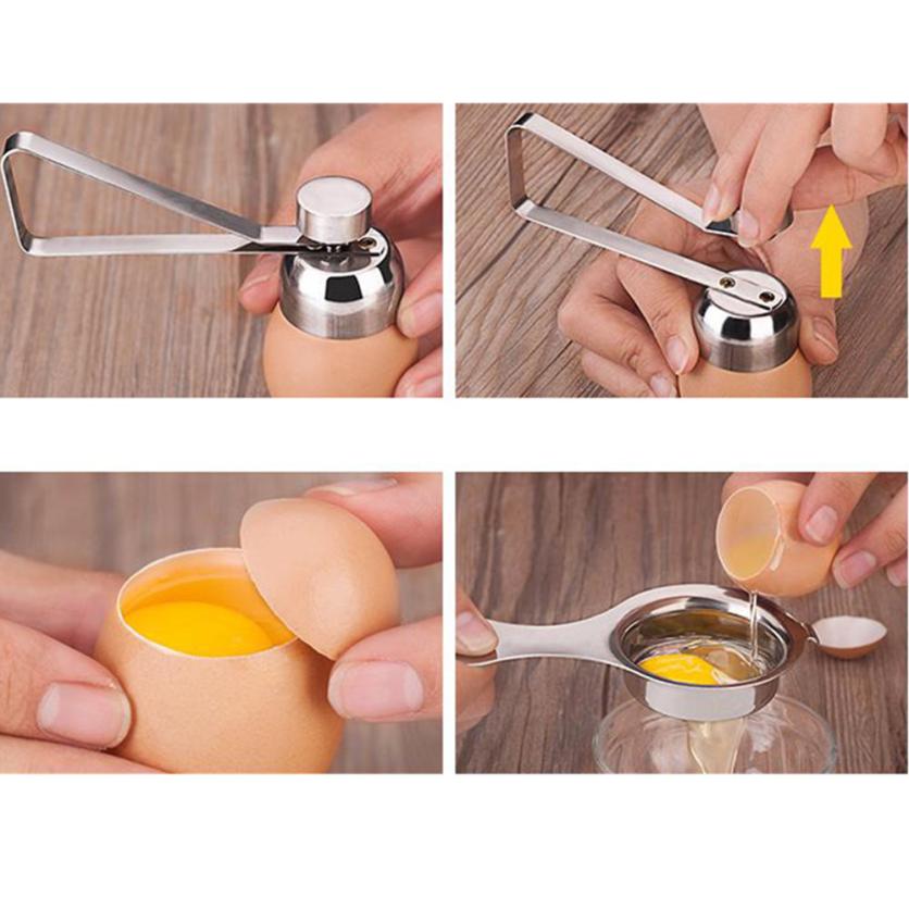 Egg Tool Stainless Steel Egg Topper Cutter Shell Opener Boiled Raw Silver Egg Open Scissors Tool 18MAY4