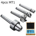 4pcs MT1 Wood Lathe Live Center And Drive Spur Cup MT1 Arbor with Wooden Case