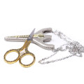 LMDZ 5Pcs/ Set Vintage Silver and Gold Antique Crafts Embroidery Sewing Scissors Gift Thimble Needle Case Awl Tailor's Scissors