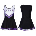 Women's Cheerleader Dress Sports Uniform Cheer Leader Costume Fancy Dress With Pom Poms School Girls Musical Party Gym Clothes