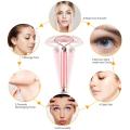 3In1 Vibrating Facial Roller Rose Quartz Electric Jade Roller 3D Face Lift Kit Anti-Aging Beauty Bar Skin Care Tool For Face Eye
