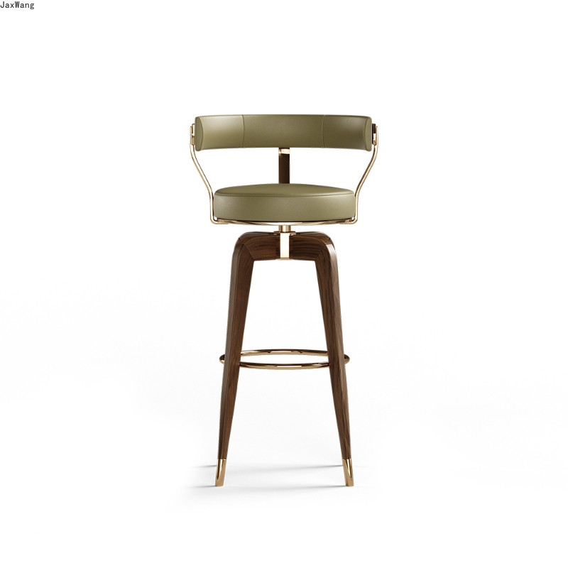 Nordic Bar Stool for Hotel Restaurant Creative Simple Bar Chair Sold Wood Minimalist Modern High Feet Stool Luxury Bar Stools