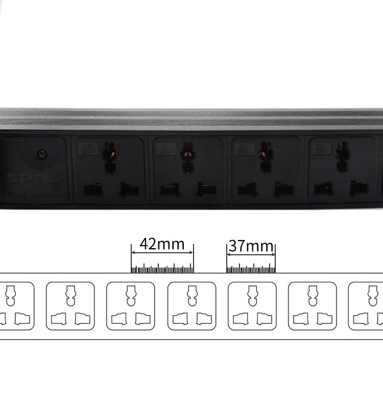 PDU Universal 12 Unit hole SOCKET Outlets Network Cabinet Rack 1.5/2.5 square AU/US/EU/UK/Large South African PLUG