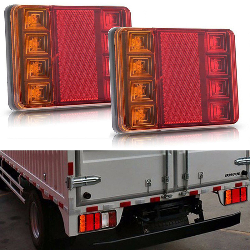 1pcs Car Truck LED Rear 12V Lights Rear Lamps Waterproof TailightTail Light Warning Parts for Trailer Caravans DC