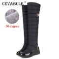 2020 Round Toe Knee High Boots Wedge Heel Boots Velvet Sleeve Mother Down Snow Boots Winter Knee-high Boots Boots Women HX-53