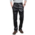 Men Genuine Leather Pants Autumn Winter Fashionable Slim Leather Trousers The First Layer Cowhide Fleece Leather Pants Youthful