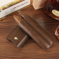 COHIBA Humidor Gadgets Leather Cigar Case Travel Pocket Cigar Humidor Box Storage 2-3 Cigars Tube Holder Gift Box