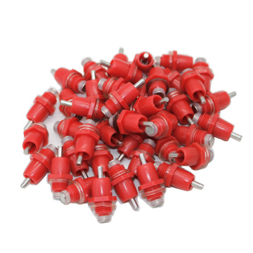 10 Pcs Poultry Chicken Nipple Drinker Drinking Fountain Red Spring Type Mouth Water Poultry Farming Feeding Equipment