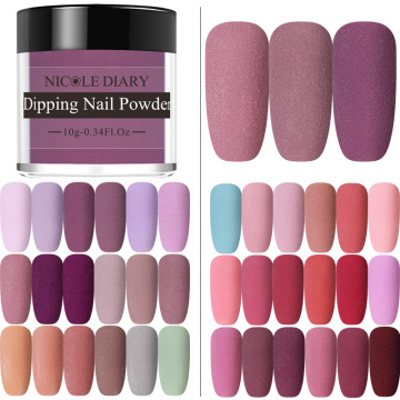 NICOLE DIARY Matte Series Dipping Nail Powder Colorful Dip Nail Glitter No Lamp Cure Gradient French Chrome Dust Pigment Decor