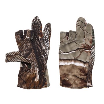 Camo 3 Half Finger Camo Fishing Gloves Anti-slip Outdoor Sport Hunting Camouflage Gloves For Fishing