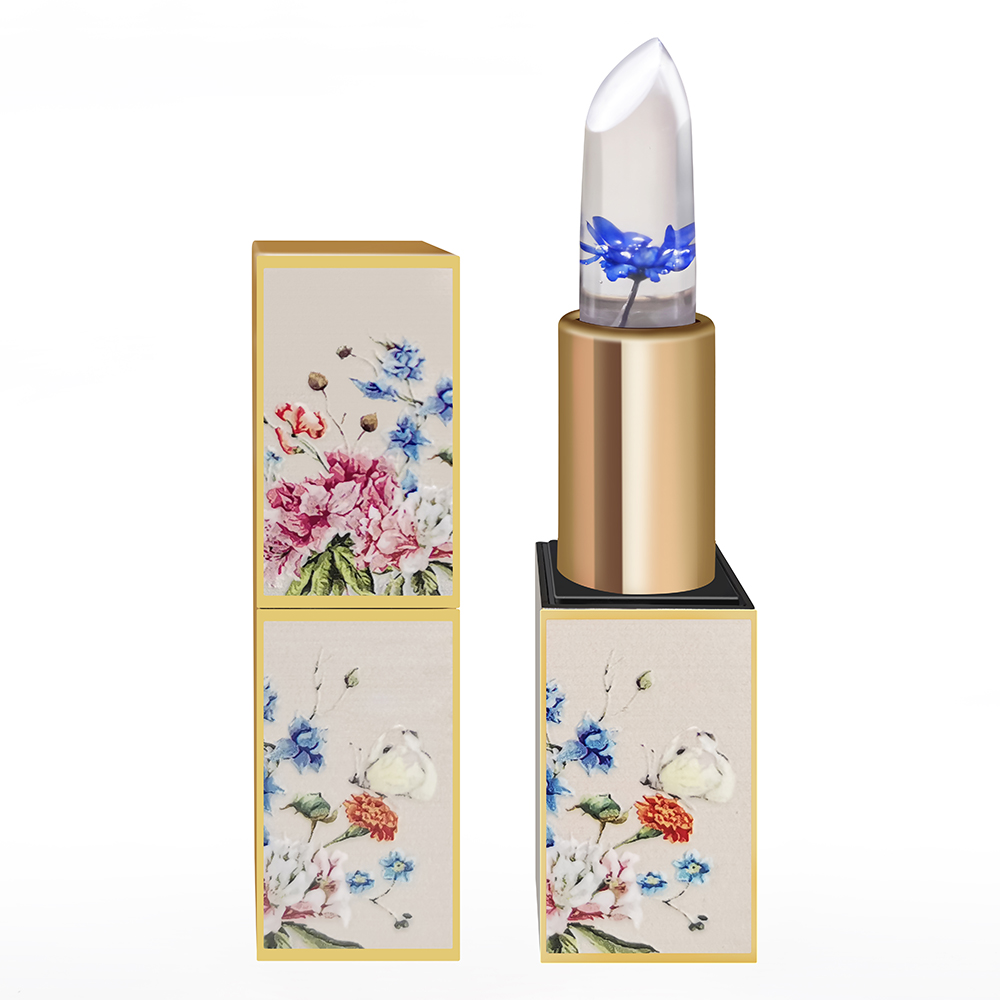 Blue Pack of 6 Crystal Dry Flower Jelly Lipstick