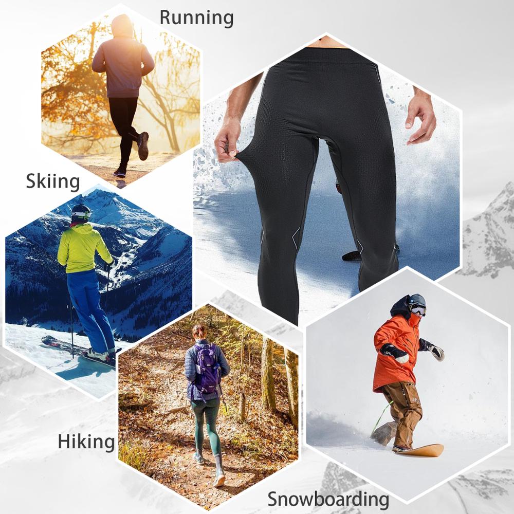 Souke Sports Thermal Underwear for Men Sport Base Layer for Male Compression Pants Tights Leggings for Skiing Running Jogging