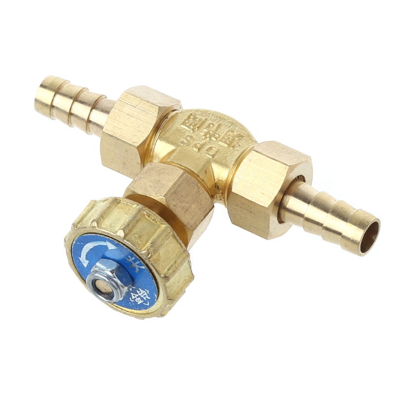 Elbow Brass Needle Valve 8mm Propane Butane Gas Adjuster Barbed Spigots 1 Mpa Drop Ship