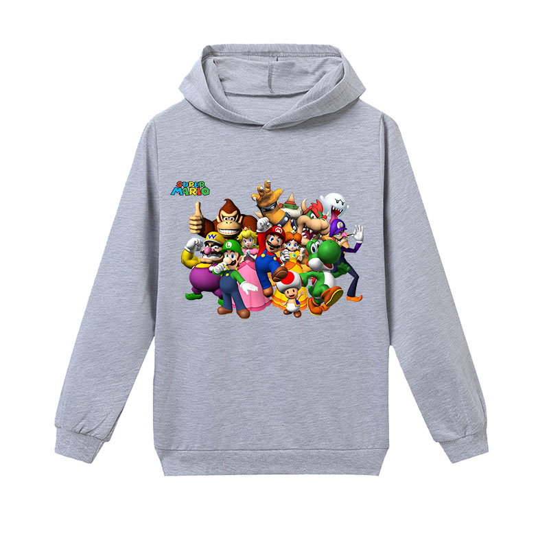 Super Mario Children Tops Kids Sweatshirt Clothes Hoodies Baby Boy Fashion Long Sleeve Shirts Girls Bros Game Cartoon