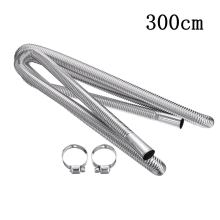 300cm Car Heater Exhaust Pipe Gas Vent Hose Tube W/Clamps Stainless Steel For Air Diesel Parking Heater