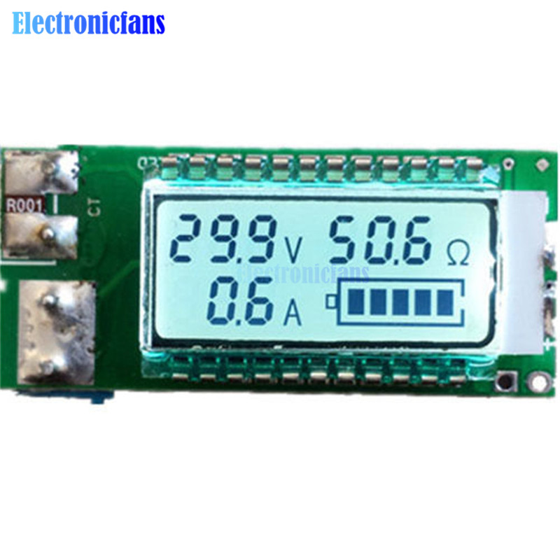 18650 26650 Digital LED Lithium Li-ion Battery Tester Meter Back Light Voltage/Capacity/Current/Load Resistance Tester Module