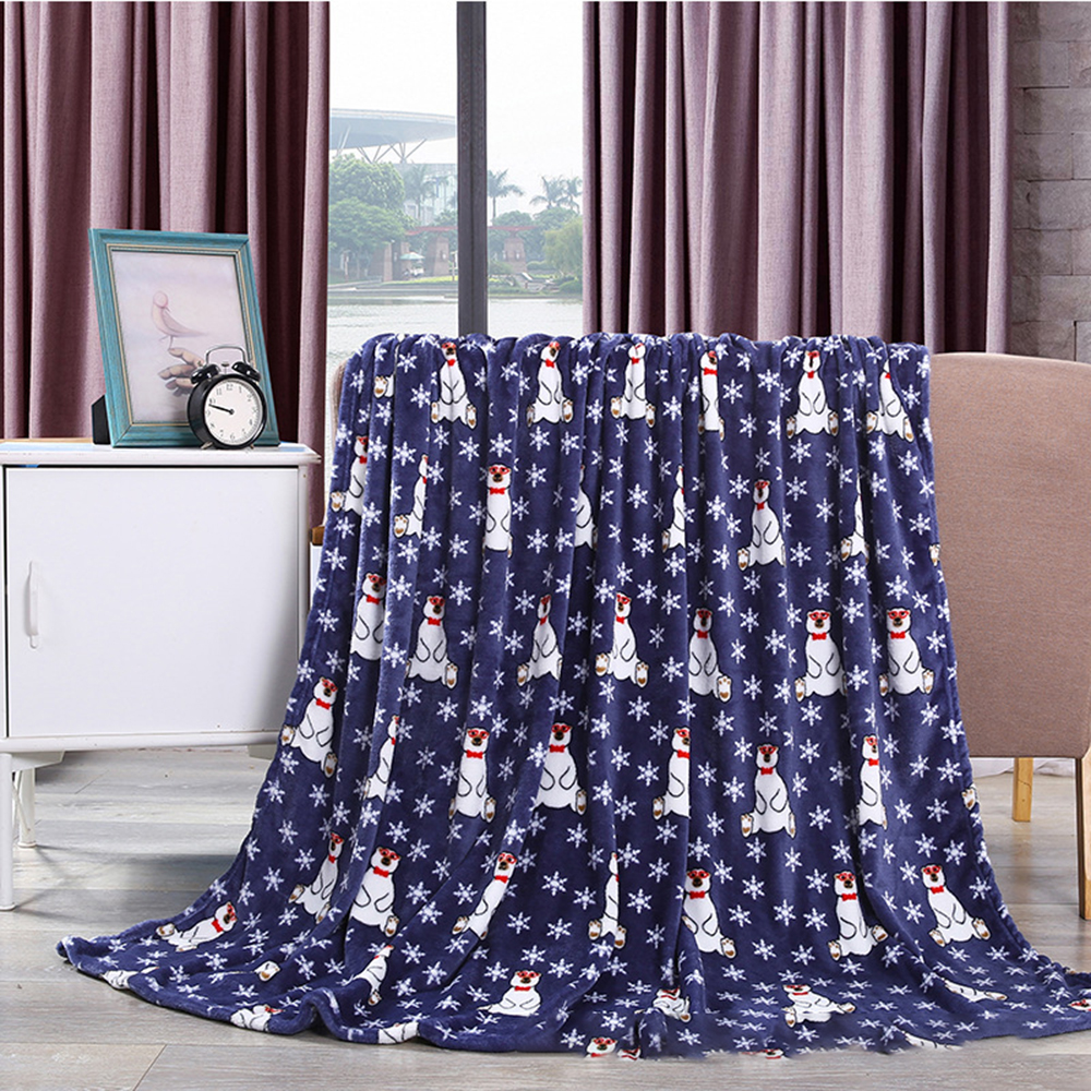 Christmas Elk Blanket Flannel Throw Blankets For Beds Double Layer Winter Comfort Cotton Coral Fleece Blanket Dropshipping