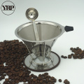 YRP V60 Stainless Steel Cone Coffee filter Dripper Double Layer Mesh Holder Infuse Home Coffee Maker barista Kitchen tools