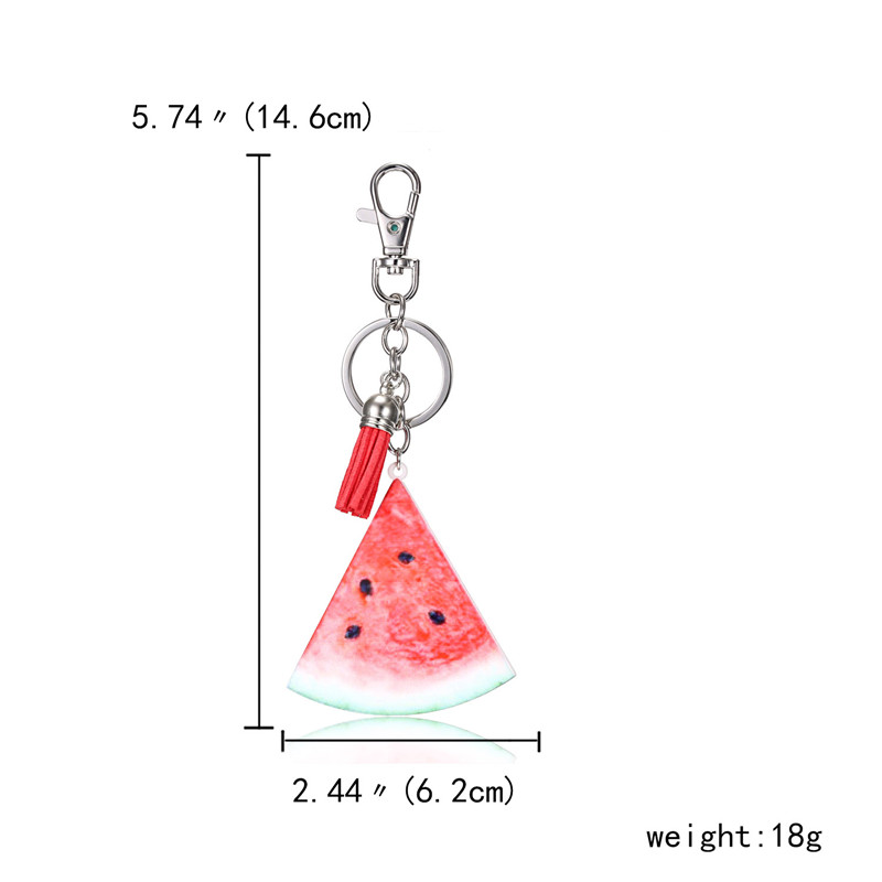 Summer Fruit Key Chain Creative Apple Watermelon Pitaya Pineapple Kiwifruit Key rings Key Holder Fresh Fruit Keychain Jewelry