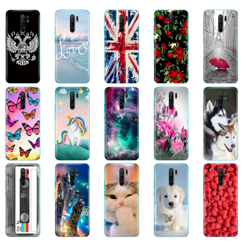 For xiaomi redmi 9 Case Silicon Back Cover Phone Case For redmi 9 Soft Case 6.53 inch etui Animal Floral Cartoon Marble coque