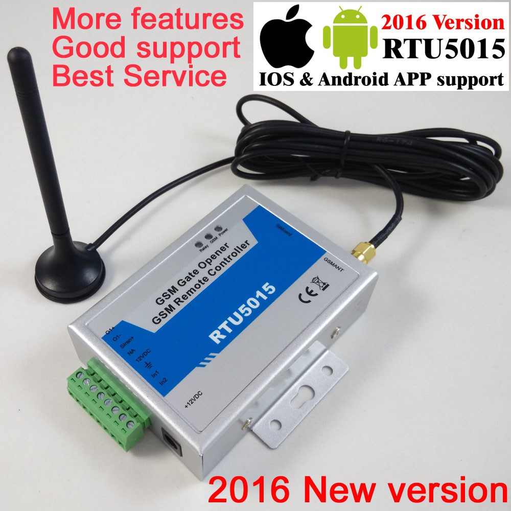 Free shipping RTU5015 GSM gate opener Operator Remote access controller 2 Input/1 Output DC Power adapter inlucluded app support