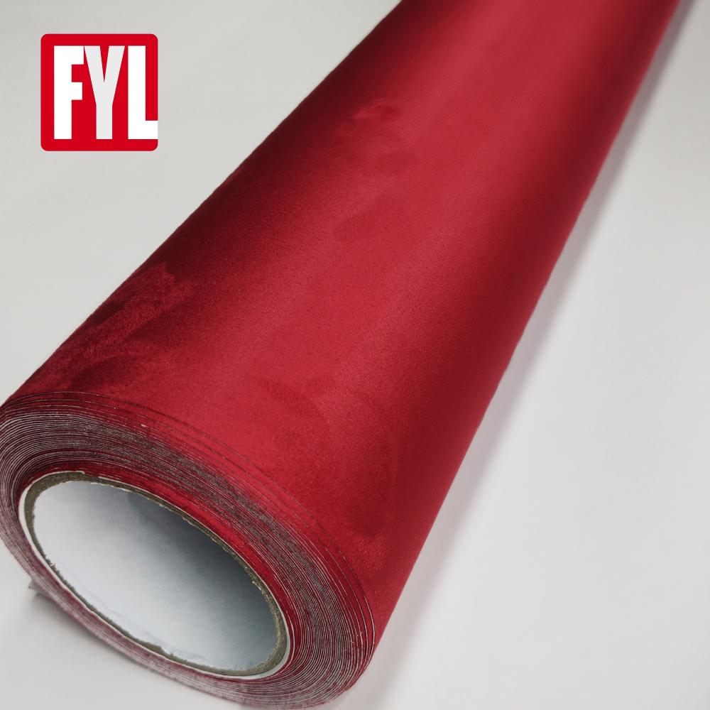 Soft Adhesive Suede Red Car Interior Protection Film