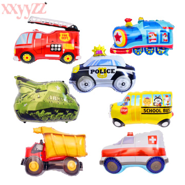 XXYYZZ car aluminum foil balloon fire truck ambulance tank air ball children's toys decoration birthday party balloons