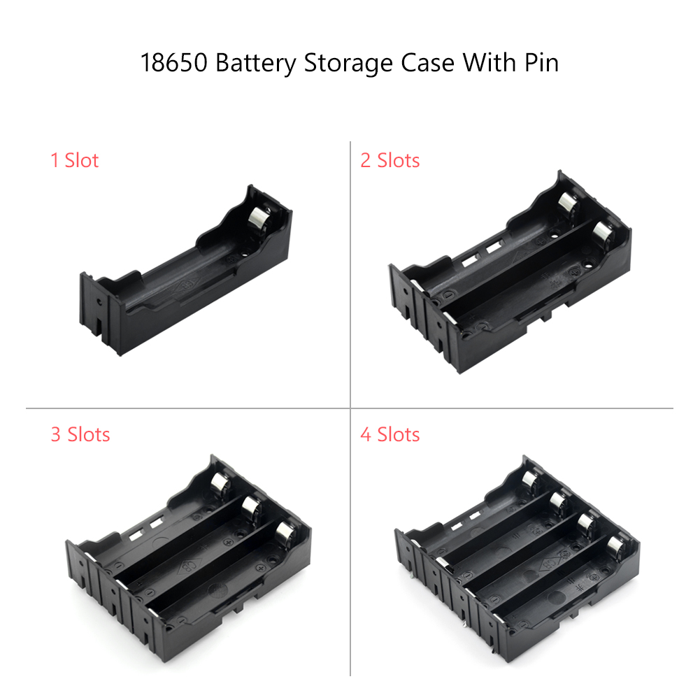 ABS 18650 Power Bank Cases 1X 2X 3X 4X 18650 Battery Holder Storage Box Case 1 2 3 4 Slot Batteries Container With Hard Pin