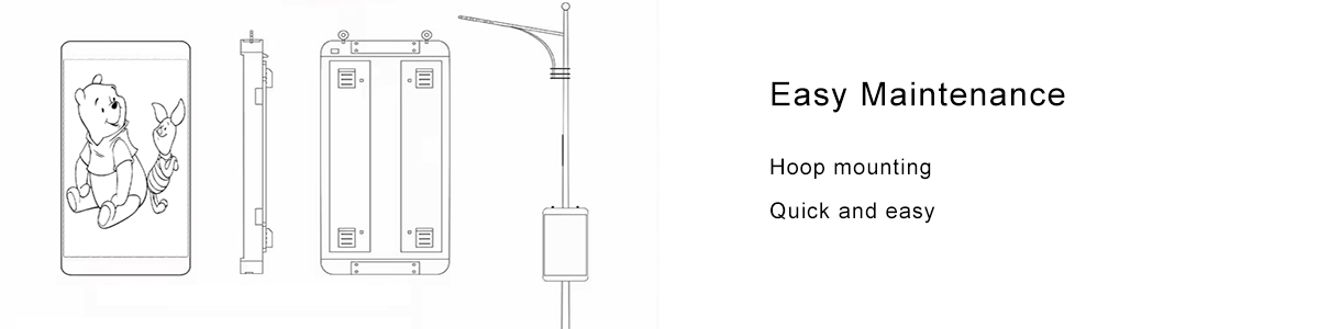 Easy maintenance DIP Lamp post led display explanation