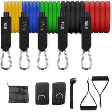 11pcs/set Fitness Resistance Tube Band Yoga Gym Stretch Pull Rope Exercise Training Expander Door Anchor With Handle Ankle Strap