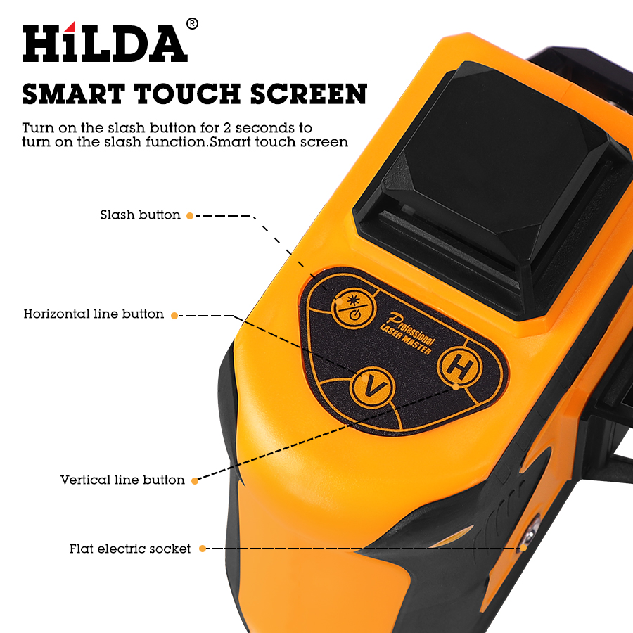 HILDA 360 Laser Level 12 Lines 3D Level Self-Leveling Horizontal And Vertical Cross Super Powerful Green Laser Level