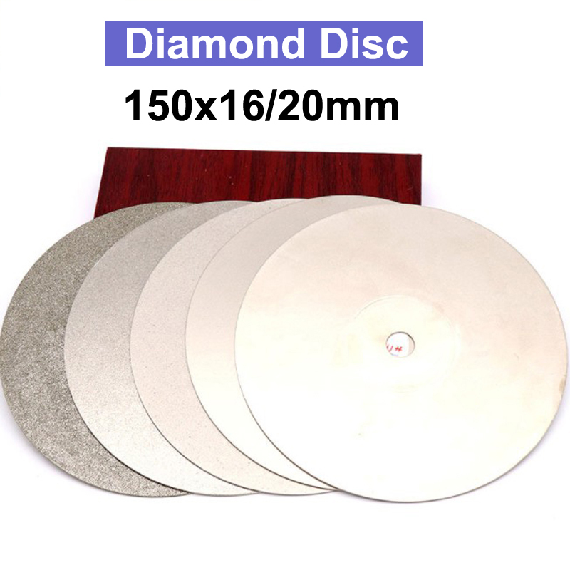 6 inch 150mm 16mm/20mm Arbor Diamond coated Flat Lap Disc Wheel Jewelry grinding polishing disc Tool 80-3000 Grit